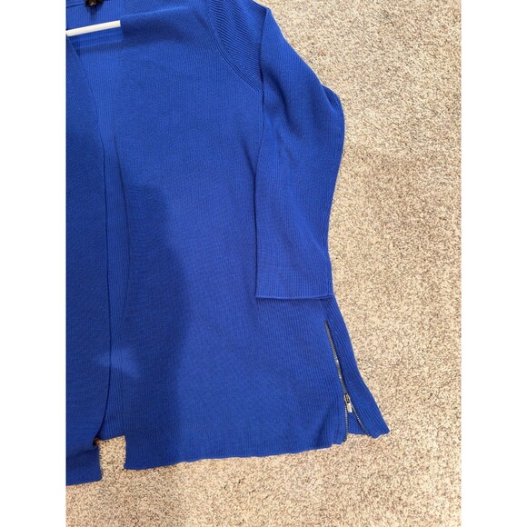 Talbots XL Blue Boyfriend Cardigan. Decorative Side Zippers  Sty 4945 Capsule - Picture 14 of 16